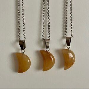 3/$25 Yellow Aventurine Crescent Moon Necklace